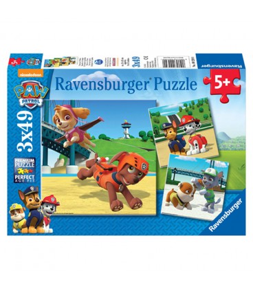 Puzzel Paw Patrol team  op 4 poten 3x 49 stukjes