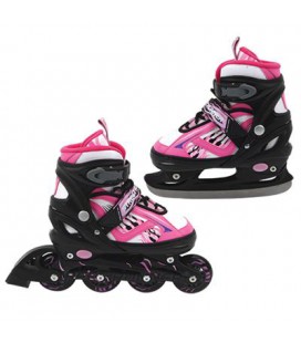 Inline skate / schaats roze 35 - 38 2 in 1 set