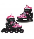 Inline skate / schaats roze 31- 34   2 in 1 set