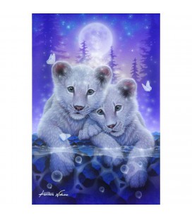 Crystal art diamond painting tijger welpen met frame