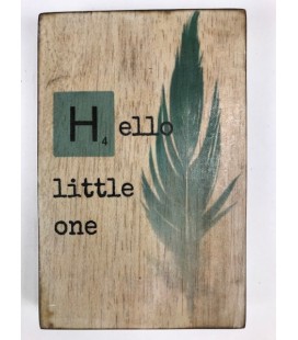 Tekstblok Hello little one 10x15 jongen