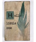 Tekstblok Hello little one 10x15 jongen