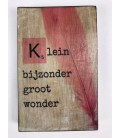 Tekstblok  Klein bijzonder groot wonder 10x15 meisje