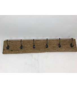 Kapstok hout 50 cm lang met metalen haken