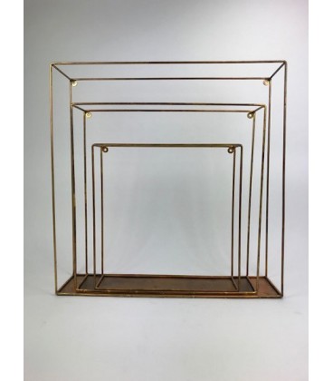 Wire Wall Rack Square set 3 60x15x60/50x12x50/40x10x40 cm