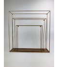 Wire Wall Rack Square set 3 60x15x60/50x12x50/40x10x40 cm