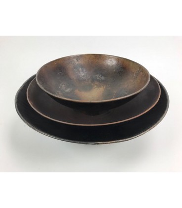 Bowl Recycle Iron set 3 36x13x11/32x12x19/26x11x9 cm