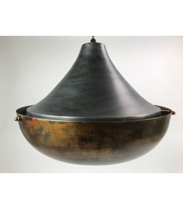 Hanging Lamp Iron 39x29x30 cm Blue Gold & Blue Grey hanglamp