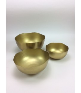 Bowl set 3 30x30x15/25x25x10/20x20x9 cm Brass