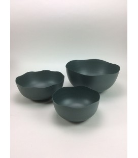 Bowl set 3 30x30x15/25x25x10/20x20x9 cm Blue Grey schalenset