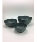 Bowl set 3 30x30x15/25x25x10/20x20x9 cm Blue Grey schalenset