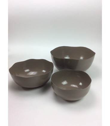 Bowl set 3 30x30x15/25x25x10/20x20x9 cm Maunain Grey