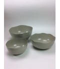 Bowl set 3 30x30x15/25x25x10/20x20x9 cm Siemense Grey