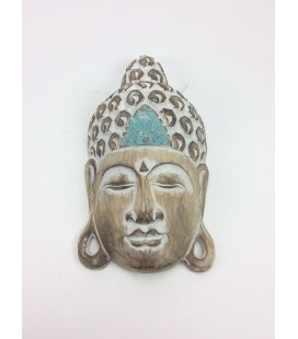 Boeddha mask ca 30 cm rustic turquoise