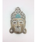 Boeddha mask ca 30 cm rustic turquoise