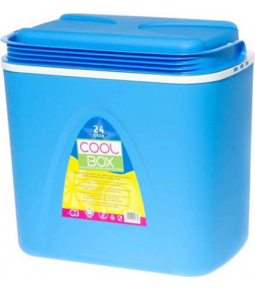 Koelbox licht-blauw 24ltr 29x39x45(dieptexbreedtexHoogte) 11uur