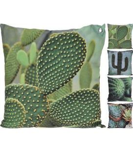 Kussen voor buiten en binnen 45x45cm met cactusafbeelding verkrijgbaar in verschillende uitvoeringen