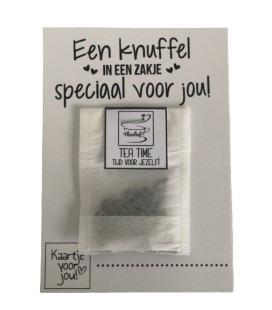 Theekaart een knuffel