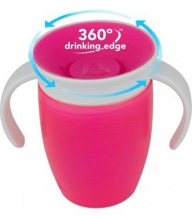 Munchkin Trainer Cup 360 graden draaibaar - roze - antilek beker 6 mnd