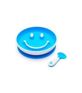 Munchkin smile n scoop bord met lach - blauw