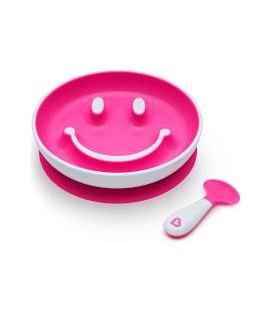 Munchkin smile n scoop bord met lach -  roze