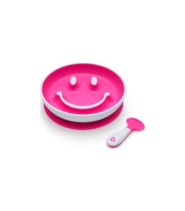 Munchkin smile n scoop bord met lach -  roze