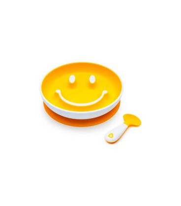 Munchkin smile n scoop bord met lach - geel