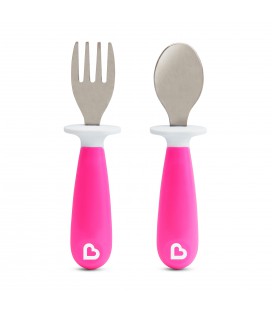 Munchkin Raise ™ vork- en lepelset voor peuters - roze / paars assorti