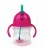 Munchkin Click Lock Tip en sip straw cup/ verzwaarde riettrainercup - roze/oranje