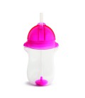 Munchkin Click Lock Tip en sip sippy straw cup/verzwaarde rietjesbeker - roze/oranje 12 mnd