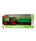 TRACTOR MET AANHANGER GROEN B/O