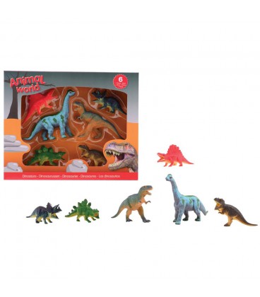 DINOSAURUS ANIMAL WORLD 6 STUKS