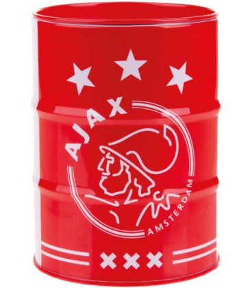 Spaarpot Ajax wit/rood blik