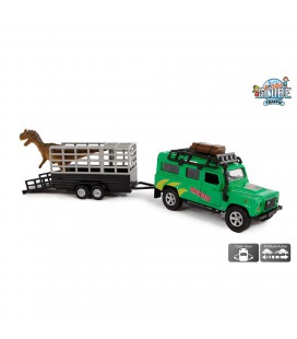 AUTO DIECAST LAND ROVER DINO TRAILER PULLBACK