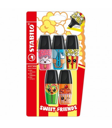 STABILO BOSS MINI SWEET FRIENDS EDITION 5 STUKS BLISTER