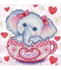 Charity Olifant Diamond Dotz: 40x40 cm