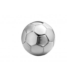 Spaarpot Voetbal verzilverd 8,5x8,5x8,5 zilver kleur