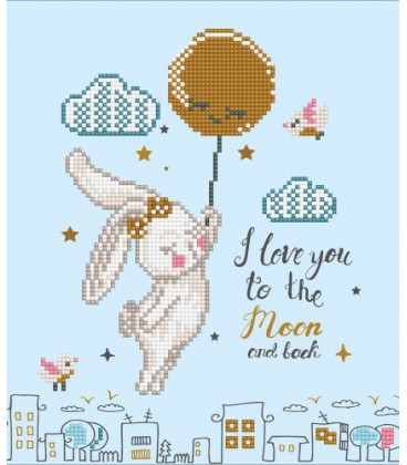 Love You To The Moon And Back Diamond Dotz: 40x40 cm