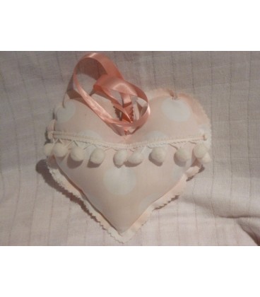 Licht roze met stippen Hart groot