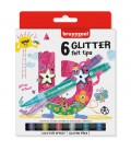 GLITTER VILTSTIFTEN BRUYNZEEL 6 STUKS