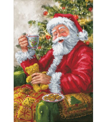 kerst diamond painting/ Santas Cuppa Diamond Dotz: 80x52 cm (DD13.020)