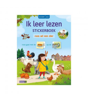 STICKERBOEK LEER LEZEN ROOS WIL EEN DIER AVI START