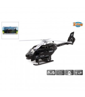 HELIKOPTER DIECAST USA POLICE PULLBACK LICHT EN GELUID