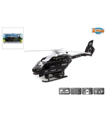 HELIKOPTER DIECAST USA POLICE PULLBACK LICHT EN GELUID