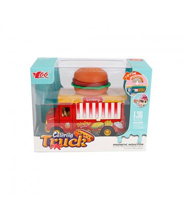 AUTO DIECAST FOODTRUCK HAMBURGER 11 CM LICHT EN GELUID