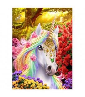 CRYSTAL ART UNICORN MET FRAME 50 X 40 CM diamond painting