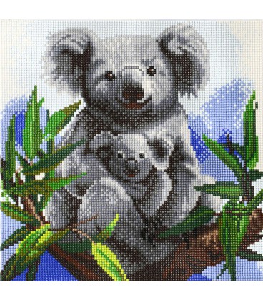 CRYSTAL ART KAART KOALA MET BABY diamond painting