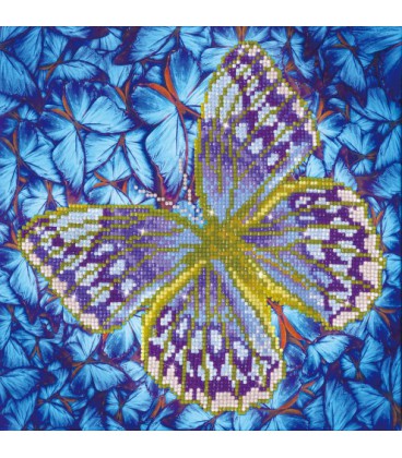 Vlinder diamond painting Flutterby silver  diamond dotz 30 x30 cm