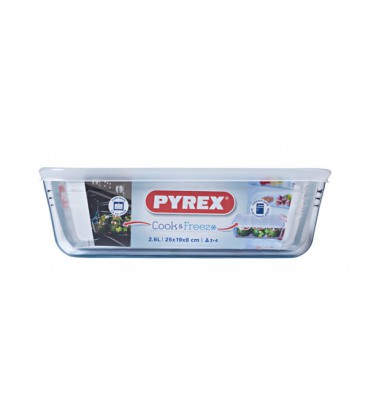 Pyrex schaal met deksel 25x20cm cool