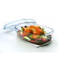 Pyrex Rechthoekige schaal met deksel 4,3+2,2L 32 x 21 x 9 cm